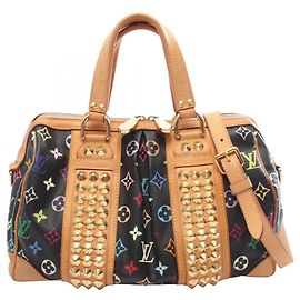 Louis Vuitton Courtney MM Monogram Multicolor Noir 2-Way Handbag Black Multiple colors