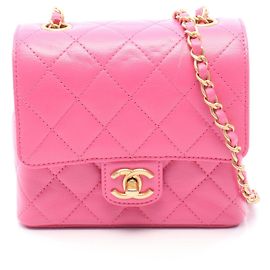 Bolso de hombro Mini Flap Chain Chanel Matelassé Rosa