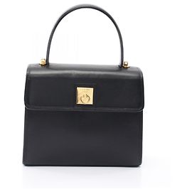 Céline Sac à main Celine Gancini en cuir noir Noir