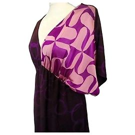 Autre Marque Custo Barcelona Robe Cocktail Imprimée Violette Rose Violet