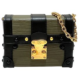 Louis Vuitton Portefeuille Trunk Mini Shoulder Bag Schwarz Khaki
