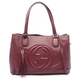 Gucci Soho Interlocking G 2-Way Tote Bag Dark red