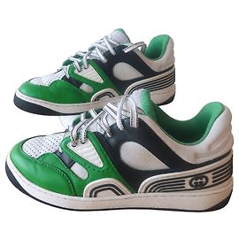 Gucci Basket Demetra Sneaker Grün Weiß Schwarz Schwarz Weiß Grün