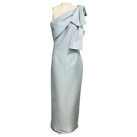 Autre Marque Sachin & Babi Ash Blue Bonnie One Shoulder Column Gown Blue