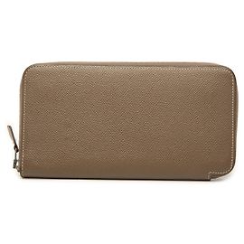 Brown Hermès Epsom Azap Silk In Long Wallet Brown