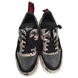Zadig & Voltaire Sneaker aus Leder und Python-Print Schwarz Python drucken