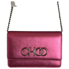 Jimmy Choo Bolsa de ombro em couro rosa metalizado Rosa