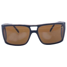 Persol Ratti Vintage Black Plastic 003 Aviator Lateral Lenses Sunglasses Black