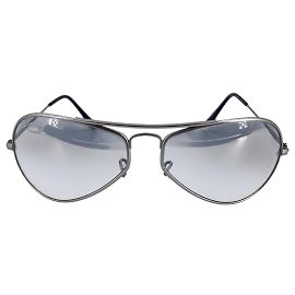 Ray-Ban Ray Ban Vintage Silver Metal 3031 Aviator Gradient Lens Sunglasses Grey
