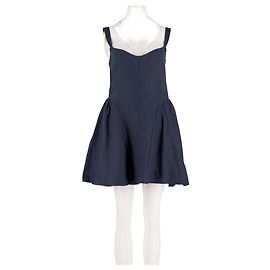 Vestido de lino azul marino Reformation Azul marino