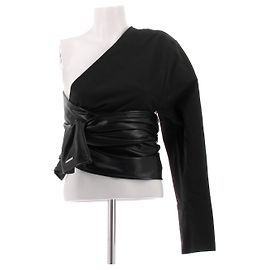 Autre Marque MANIÈRE DE VOIR Mixed Fabric Top Black Black