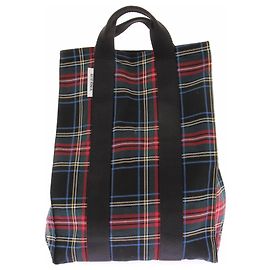 Autre Marque Borsa tote tartan nera e rossa RUE DE VERNEUIL Nero