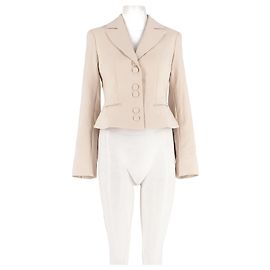 Elie Tahari Cropped Blazer Beige Beige