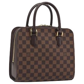 LOUIS VUITTON Damier Ebene Triana Hand Bag N51155 LV Outro