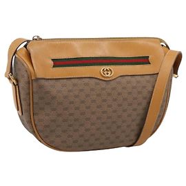 GUCCI Micro GG Web Sherry Line Shoulder Bag PVC Beige 001 104 0918 Altro