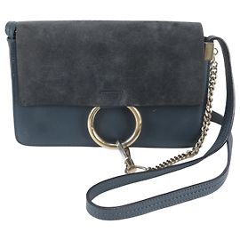 Borsa a tracolla Chloé Faye in pelle Blu navy