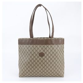 Gucci Old GG Supreme Leather Tote Bag for Men Brown