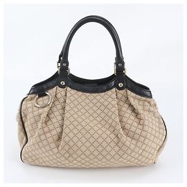 Sac cabas en cuir Gucci Diamante Sukey Beige