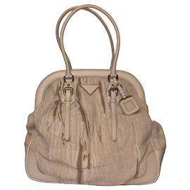 Prada Mala Tote Canapa Frame Branco