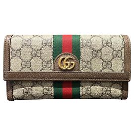 Gucci Ophidia Leather Long Wallet Brown