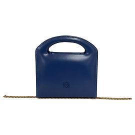 Bolsa de couro Loewe Vintage Anagram Logo Azul
