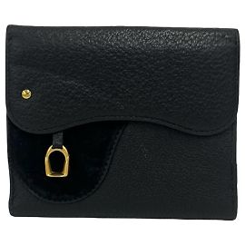 GUCCI Vintage Horsebit Hardware Bi-fold Wallet Black