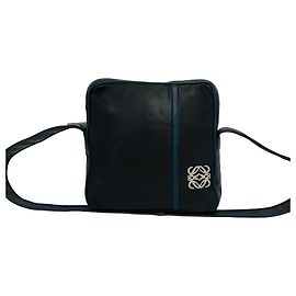 Borsa a tracolla Loewe Vintage con logo Anagram Nero Blu