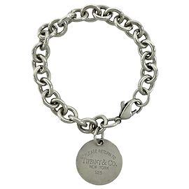 Autre Marque Bracciale con ciondolo Return to Tiffany Round Tag Vintage Argento