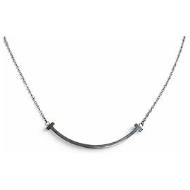 Autre Marque Collier chaîne T Smile Small en or blanc 18K Tiffany & Co. Doré