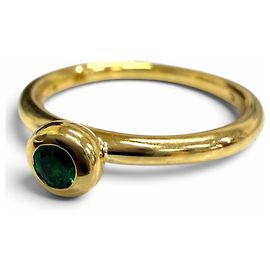 Autre Marque Anello Tiffany Vintage Bizet Emerald Band D'oro Verde