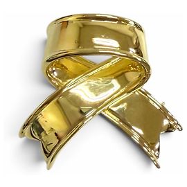 Autre Marque Broche ruban Tiffany Vintage en or jaune 18K Doré