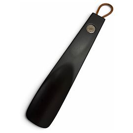 Hermès Calzante Hermes Wood Leather Sellier Button Nero
