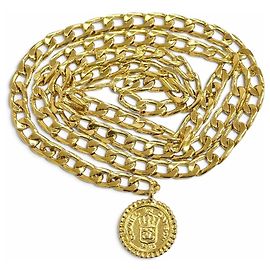 Chanel Vintage Coco Mark Logo Medallion Chain Belt Golden