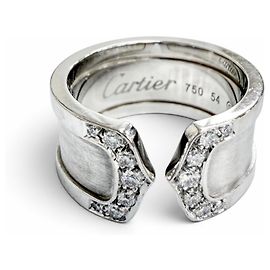 Anel Cartier 2C C de LM Wide em ouro branco Dourado