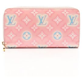 Portefeuille Zippy Louis Vuitton en cuir verni rose Rose