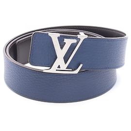 Louis Vuitton LV Reversible Leather Belt for Men Black Blue