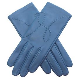 Hermès Guanti in pelle Hermes Lisbon H-stitch Blu