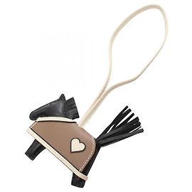 Hermès Hermes Rodeo PM Charm Marrom Preto Branco
