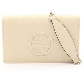 Gucci Soho Shoulder Bag in Ivory Leather Cream