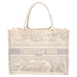 Christian Dior Medium Toile de Jouy Canvas Tote Bag Braun Roh