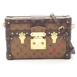 Bolso de hombro Louis Vuitton Petite Malle Monogram Reverse Castaño Monograma