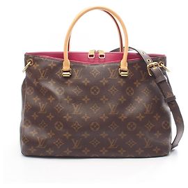 Louis Vuitton Pallas 2-Way Handbag Brown Monogram