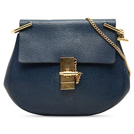 Borsa a tracolla Chloé Drew Chain Blu navy