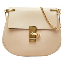 Chloé Chloe Drew Medium Chain Shoulder Bag Rosa Beige