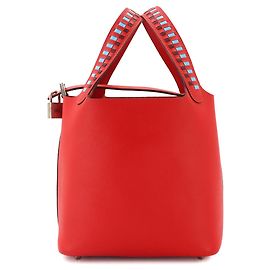 Autre Marque Piko Hermes Picotin Lock 18 PM Tressage Handtasche Rot