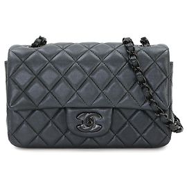 Chanel Mini Matelasse 20 Chain Shoulder Handbag Brown Black