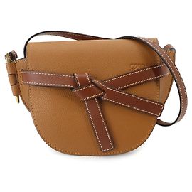 Bolso de hombro Loewe Mini Gate Dual Castaño