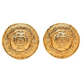 Orecchini a clip Chanel Gold CC placcati oro con stemma D'oro