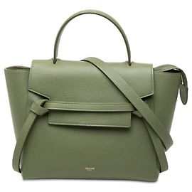 Céline Celine Green Micro Grained Calfskin Belt Bag Green Olive green