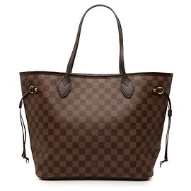 Louis Vuitton Brown Damier Ebene Neverfull MM Castaño